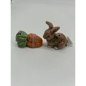 Cracker Barrel Brown Bunny And Carrot Salt & Pepper Shakers 2026 Spring Easter